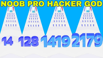NOOB VS PRO VS HACKER VS GOD  in Number Master_ Run and merge