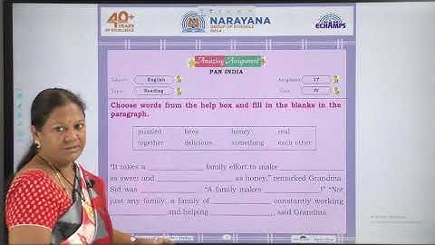 11TH SEP NORTH & TN CLASS IV ENGLISH AMAZING ASSIGNMENT 17 KEY