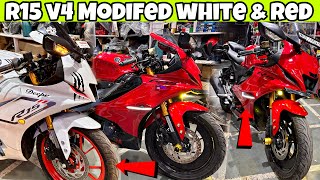 R15 Red & White Modifications | Bmw Wings🪽install for R15 V4 | R15 modified