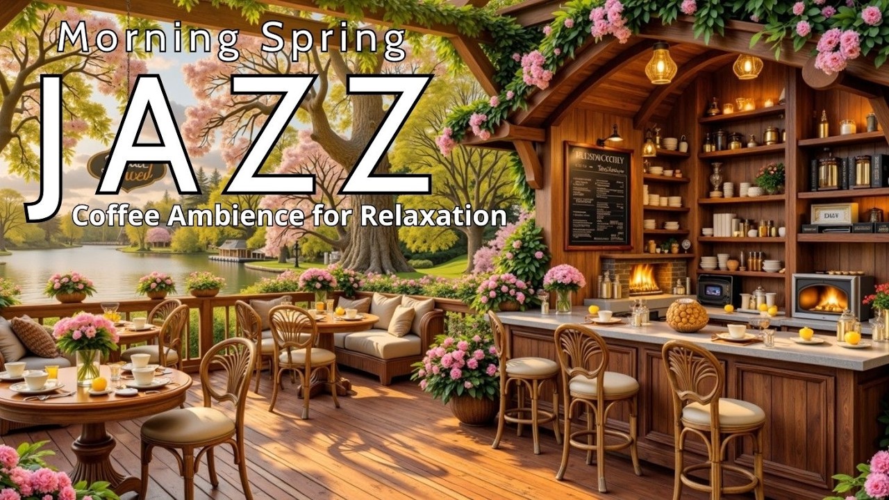 Весенняя джазовая атмосфера кафе ~ Уютная атмосфера у озера | Расслабляющие утренние мелодии