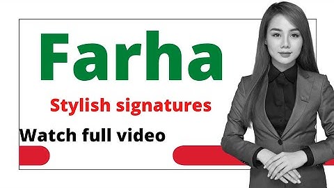 Farha name signature style #handwritingbysultan#signaturestyle