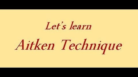 Aitken Method - a simple description