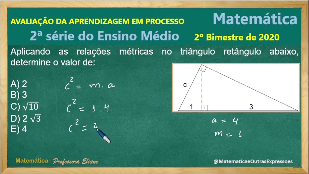 RELAÇÕES MÉTRICAS NO TRIÂNGULO RETÂNGULO \Prof Gis - Matemática