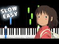 One Summer's Day - Spirited Away - Joe Hisaishi - SLOW EASY Piano Tutorial [animelovemen]