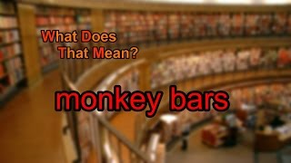 What does monkey bars mean?