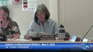 CUSD 5/9/24  Cabrillo Unified School District Meeting  May 9, 2024