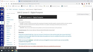 CSD Unit 2: Lesson 5 - Digital Footprint