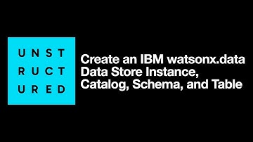 Create an IBM watsonx.data Data Store Instance, Catalog, Schema, and Table
