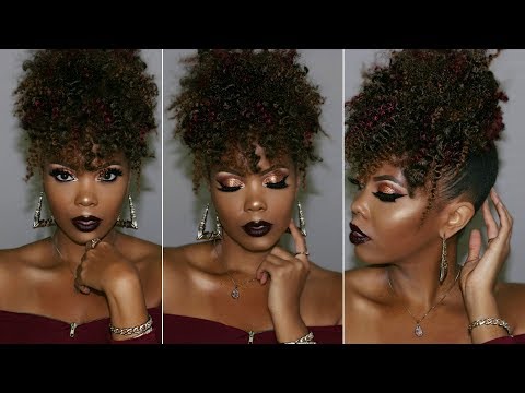 😍-$15-braidless-crochet-high-puff-tutorial|-updo-natural-hairstyle-|easy-pineapple-updo-|-tastepink