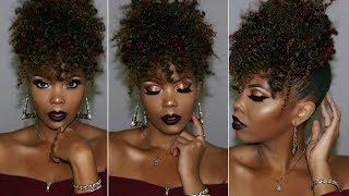 😍 $15 BRAIDLESS CROCHET HIGH PUFF TUTORIAL| UPDO NATURAL HAIRSTYLE |EASY PINEAPPLE UPDO | TASTEPINK