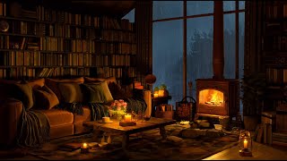 Stress Relief with Smooth Jazz Music 🌧️ Gentle Jazz, Rain & Fireplace Sounds Help Relax Your Mind