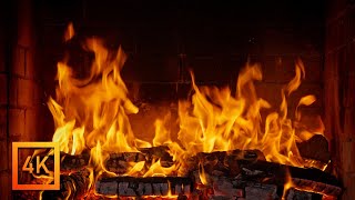 🔥 Fireplace Ambience 4K (12 HOURS). Fireplace with Burning Logs and Crackling Fire Sounds