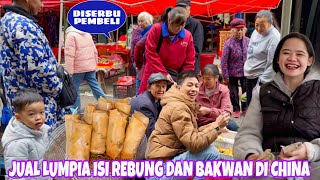 PERTAMA KALI JUAL LUMPIA ISI REBUNG DI PASAR KAMPUNG CHINA, ALHAMDULILLAH DI SERBU PEMBELI