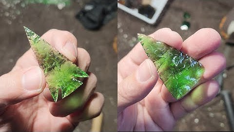 2037 - Part 2/2 - Green Glass Bottle Bottom #flintknapping