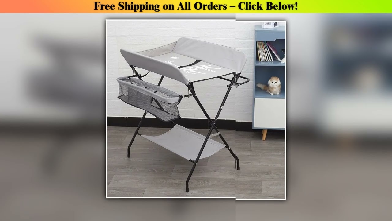 AnGku Multifunctional Baby Changing Table Foldable Diaper Changing Table Adjustable Height for