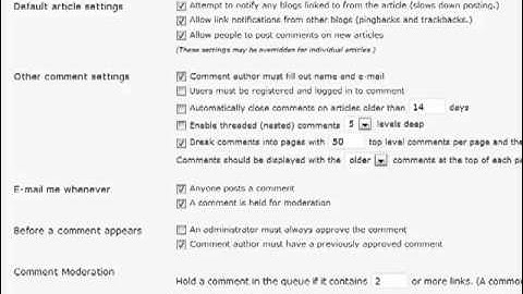 Wordpress Tutorial: discussion settings