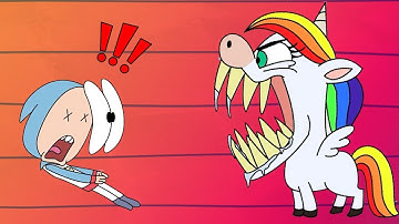 Boy Vs Unicorn | Boy And Dragon Cartoons