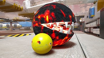 Pacman and Chain Chomp’s Dangerous Maze Adventure: Facing Lava Robot, Spiky Monster