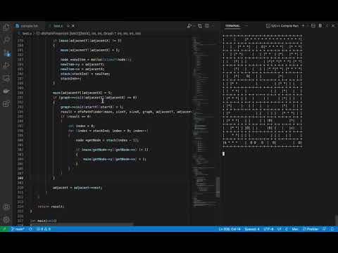 Maze problem solving with DFS