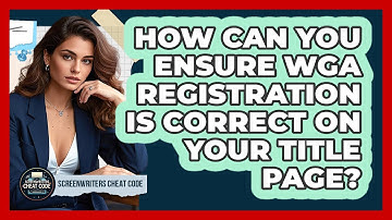 How Can You Ensure WGA Registration Is Correct On Your Title Page? - Screenwriter