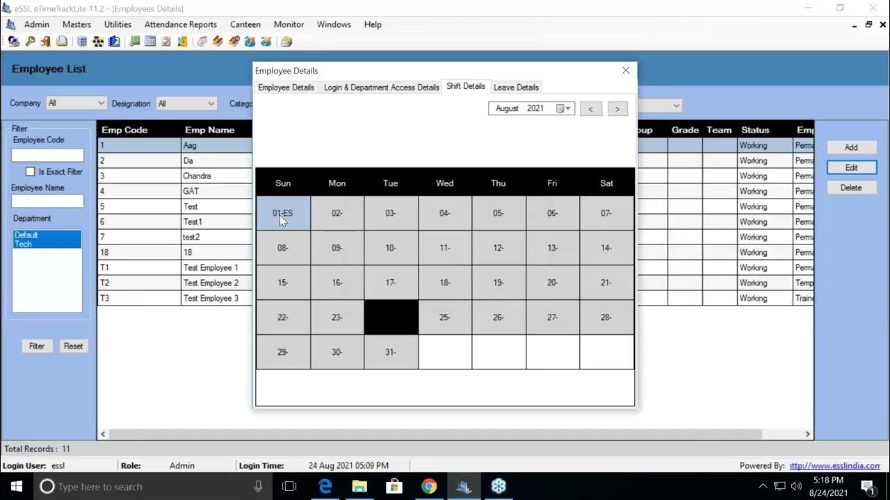 14 eTime Track Lite Desktop Software How to update Employee Details