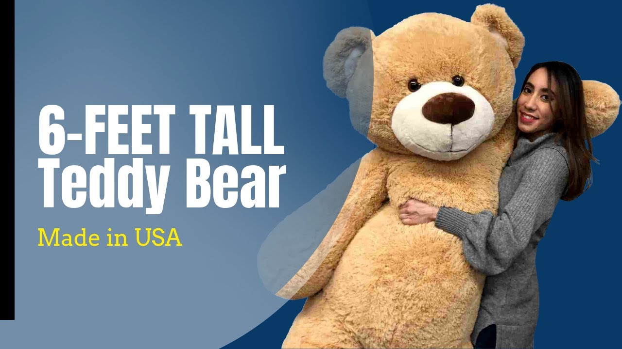 Big Plush New 6 Foot Giant Teddy Bear Soft Huge and Huggable - YouTube