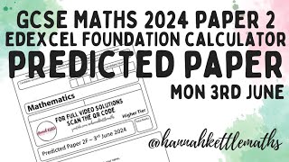 GCSE Maths Predicted Paper Edexcel Foundation Calculator 3rd June 2024 | GCSE Maths Revision