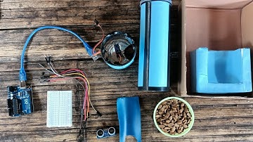 PROJECT AKHIR ROBOTIC " ALAT PAKAN KUCING OTOMATIS MENGGUNAKAN MINI SERVO & ULTRASONIK "