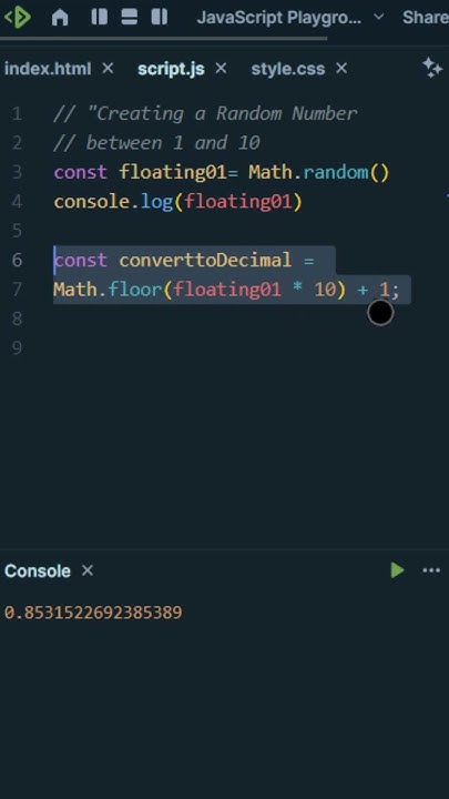 Generate Random Number between 1 & 10 with #JavaScript | #shorts # ...