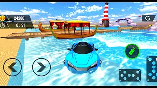 Water car surfer racing stunt gameplay - multi car racing in water games - Android GamePlay screenshot 5