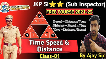 Time Speed and Distance for JKP SI⭐⭐ Exam by Ajay Sir || Basic Class-01.