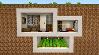 Minecraft - How to build a Modern Underground Base House 3