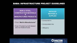 Build America, Buy America & DOT Overview - Webinar Training by Dayton Superior