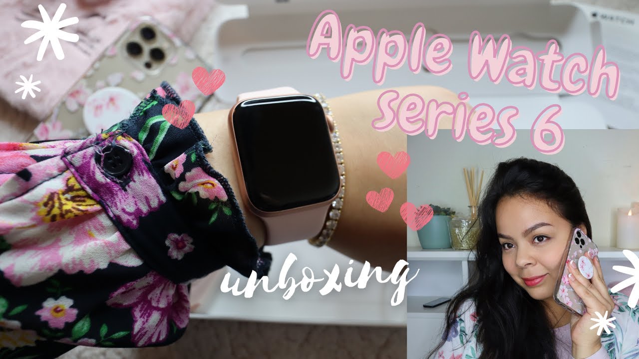 🍎 Apple Watch ⌚️Series 6 Rose Gold Unboxing 🌸 44mm PINK, CUTE COLOR! 🐻 YouTube