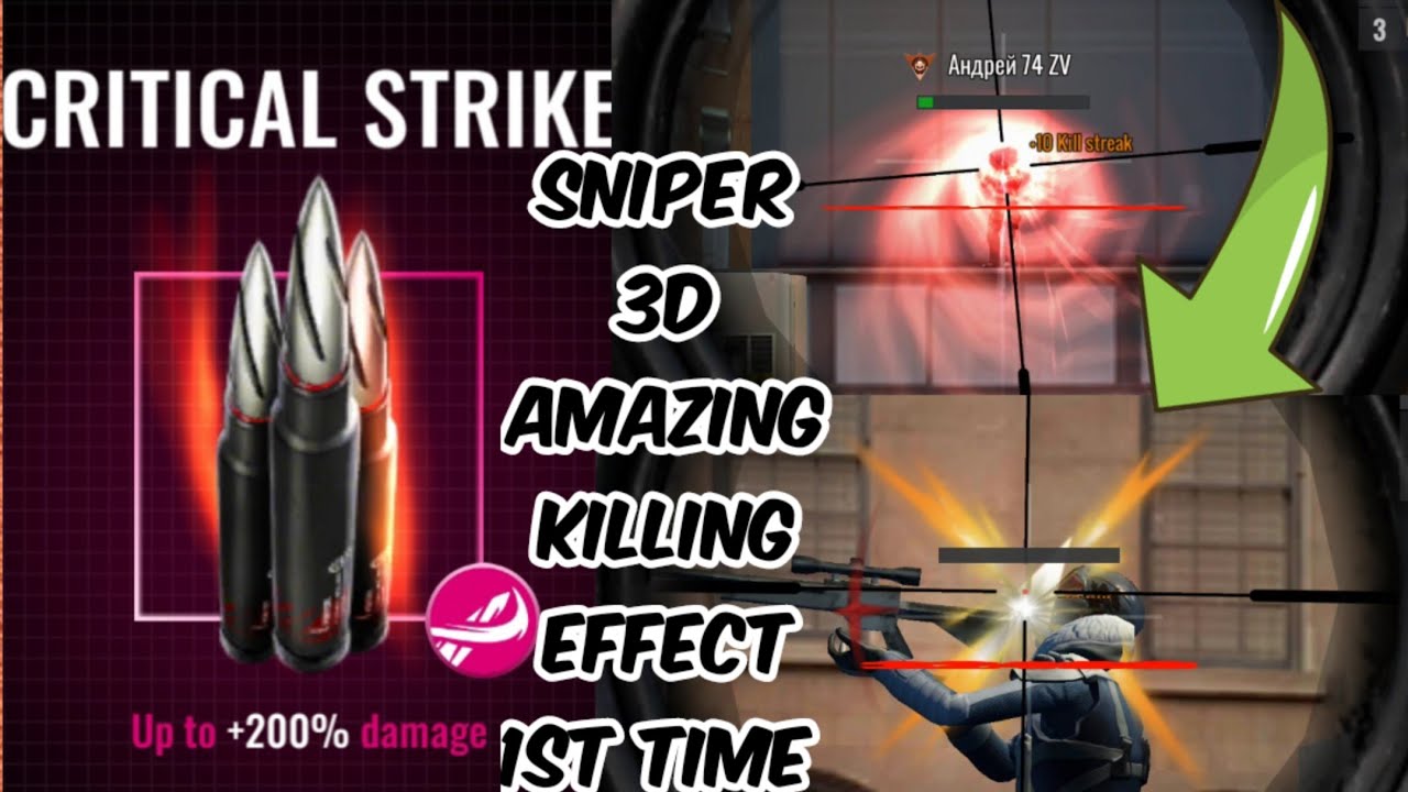 Sniper 3d killing enemies with amazing bullets hitting effect critical ...