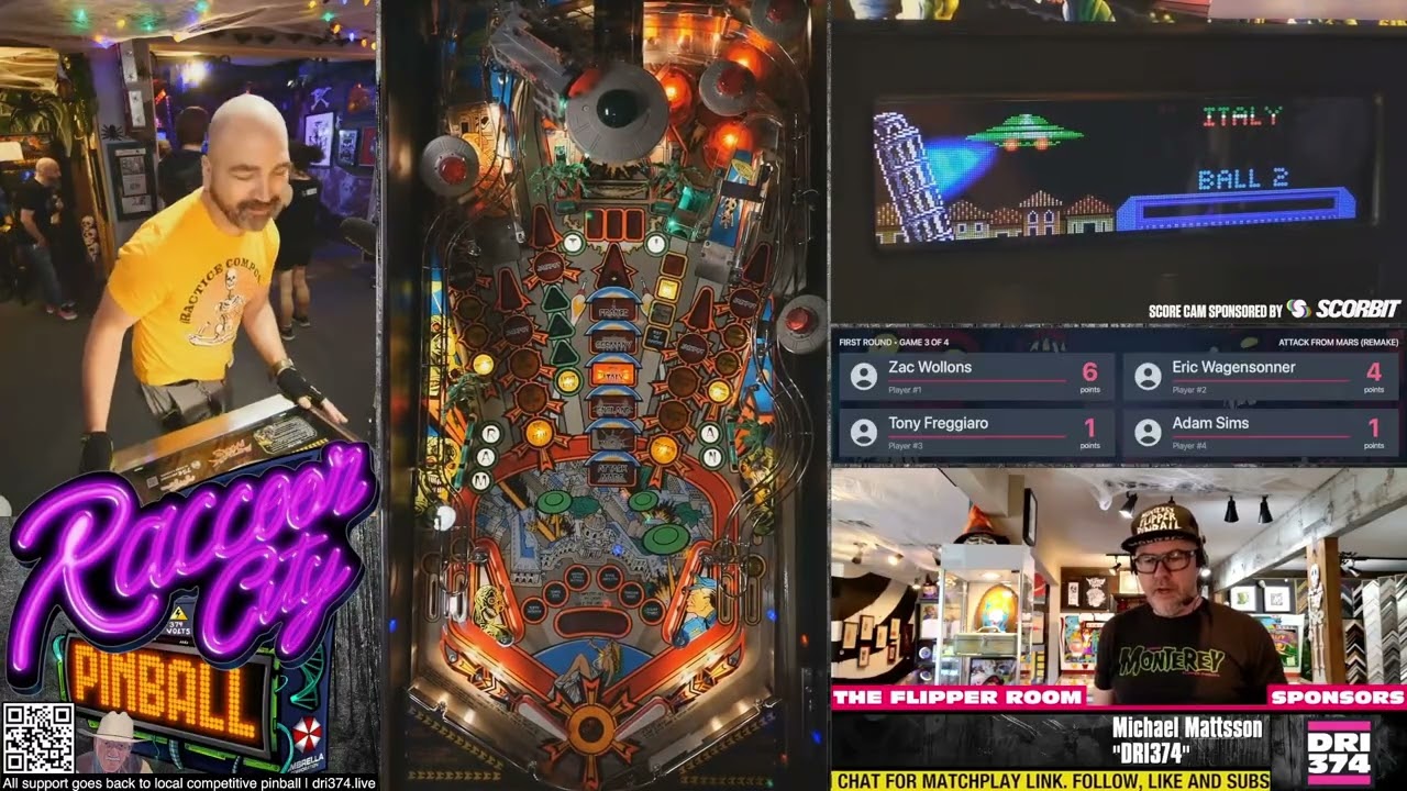 Concord Champ '25: Round 1, Game 3/4 on Attack from Mars by CGC. Streamed from The Flipper Room.