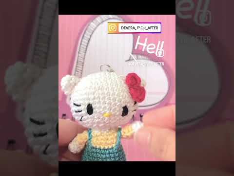 Hello Kitty keychain #crochet #handmade #amigurumi #freepattern