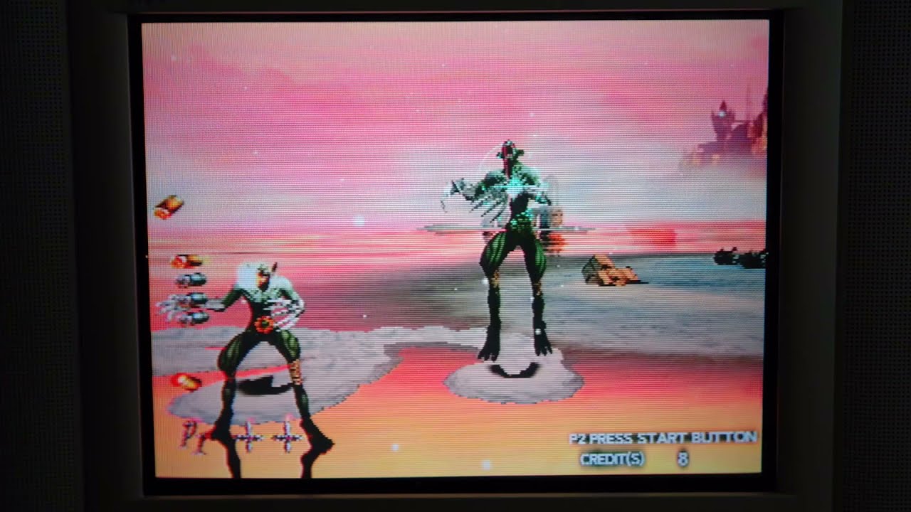 Experiment Vampire Night lightgun game 480i to 240p downscale via