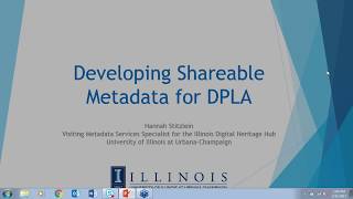 Developing Shareable Metadata for DPLA Profile