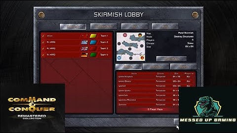 Command and Conquer Red Alert Remastered Skirmish Gameplay USSR– MAP: Pond Skirmish 1