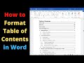 Format Table of Contents in Word | Change Font/Style of Ms Word