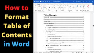 format table of contents in word | change font/style of ms word's table of contents [2022]