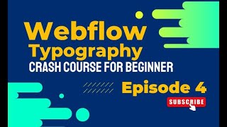 Webflow crash course Typography Elements Part 4 In (Urdu/Hindi)