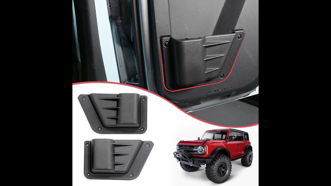 Updated 2021 2022 Ford Bronco Accessories---2pcs Rear Door Storage Pocket,ABS and TPE Material