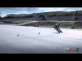 Supermoto fast driving with slidesdrifts at castelletto