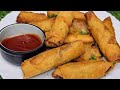 Crispy chicken spring roll recipe  quick chicken snacks for iftar ramadan recipes