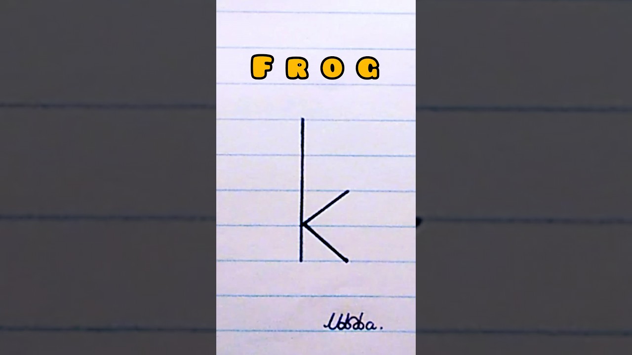 Draw a frog by 'k' letter easily 🐸.