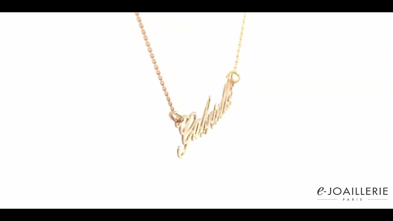 www.e-joaillerie.com - Collier en or jaune 18 carats "prénom