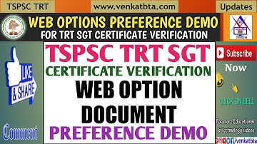 HOW TO PREFERENCE WEB OPTIONS FOR TRT SGT CERTIFICATE VERIFICATION