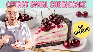 YOU WON'T BELIEVE THIS! - NO-BAKE Cherry Ripple Cheesecake! - The Scran Line